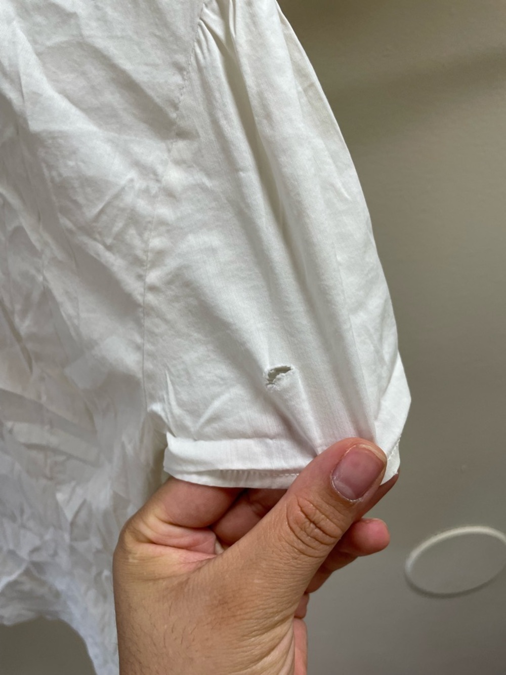 White Eyelet Ruffle Button-Front Blouse - Picture 6 of 7